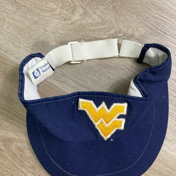 Vintage West Virginia Mountaineers NCAA Adjustable Visor Hat Blue‎ Unisex Adult - Picture 6 of 7